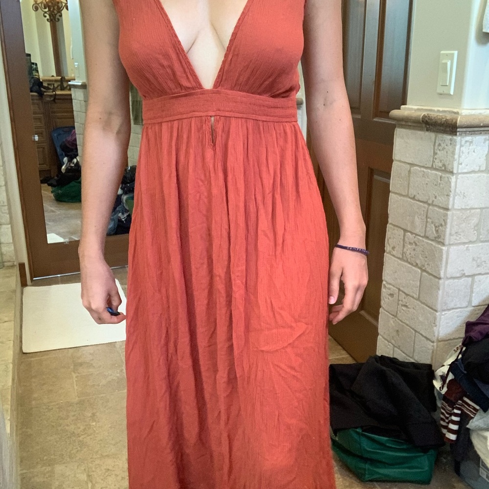 Long orange dress